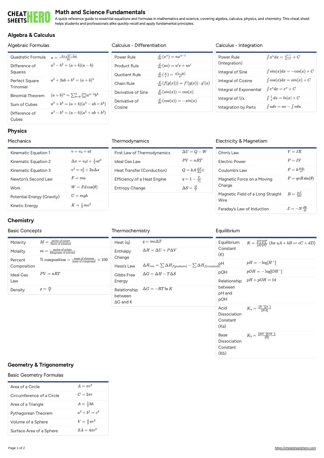 Math and Science Fundamentals