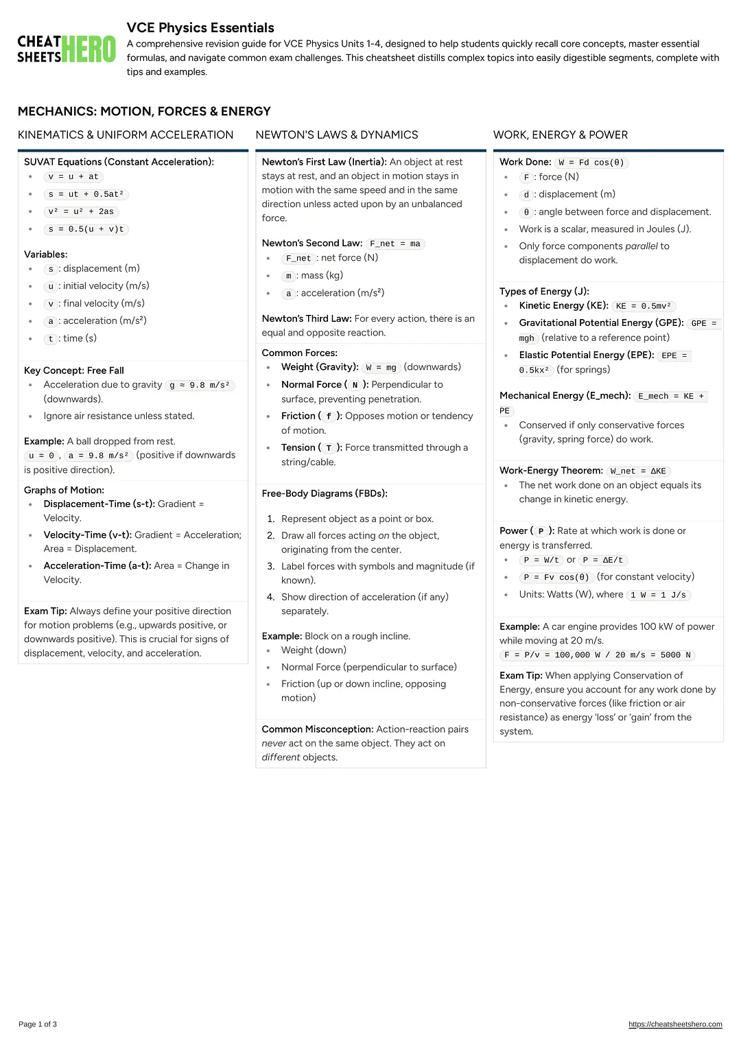VCE Physics Essentials