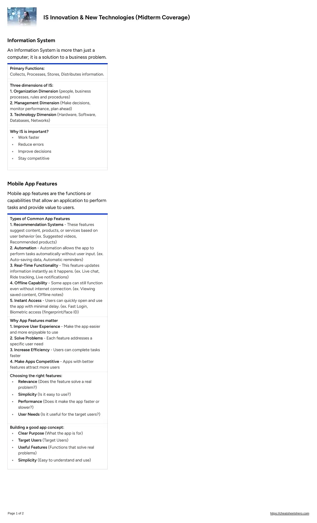 IS Innovation & New Technologies (Midterm Coverage)